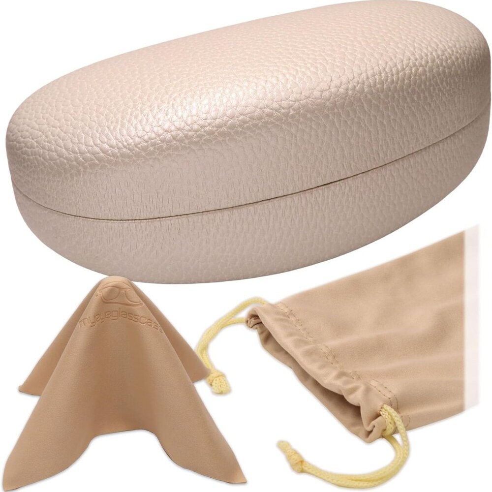 Large Hard Sunglasses Case | fits Large curved Sunglasses, with microfiber bag a